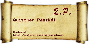Quittner Paszkál névjegykártya